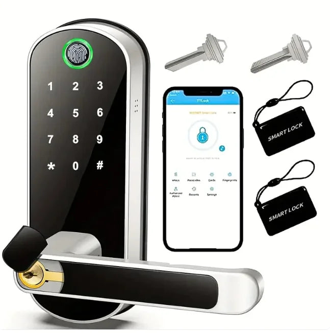 Smart Fingerprint Door Lock for Wooden Doors - Keyless Entry System
