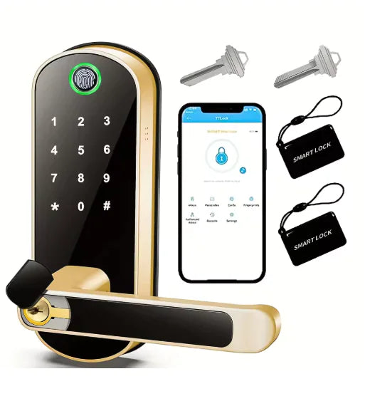 Smart Fingerprint Door Lock for Wooden Doors - Keyless Entry System