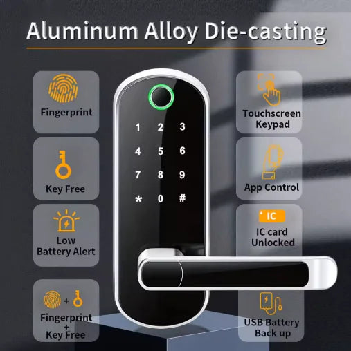 Smart Fingerprint Door Lock for Wooden Doors - Keyless Entry System